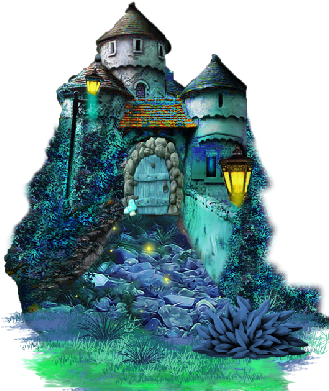 This Fantasy Castle Perched High On A Hill Will Be - Hi-line Gift Ltd Fairy Forest Illuminated Painting (332x400), Png Download