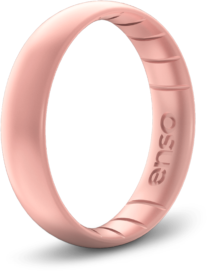 Elements Thin - Silicone Wedding Rings Rose Gold (1000x1000), Png Download