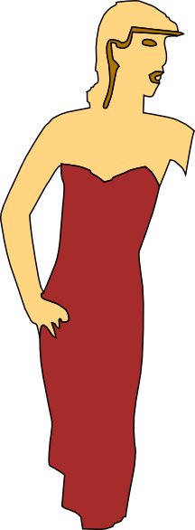 Cartoon Lady Wearing Fashion Dress Svg Clip Arts 216 (216x586), Png Download
