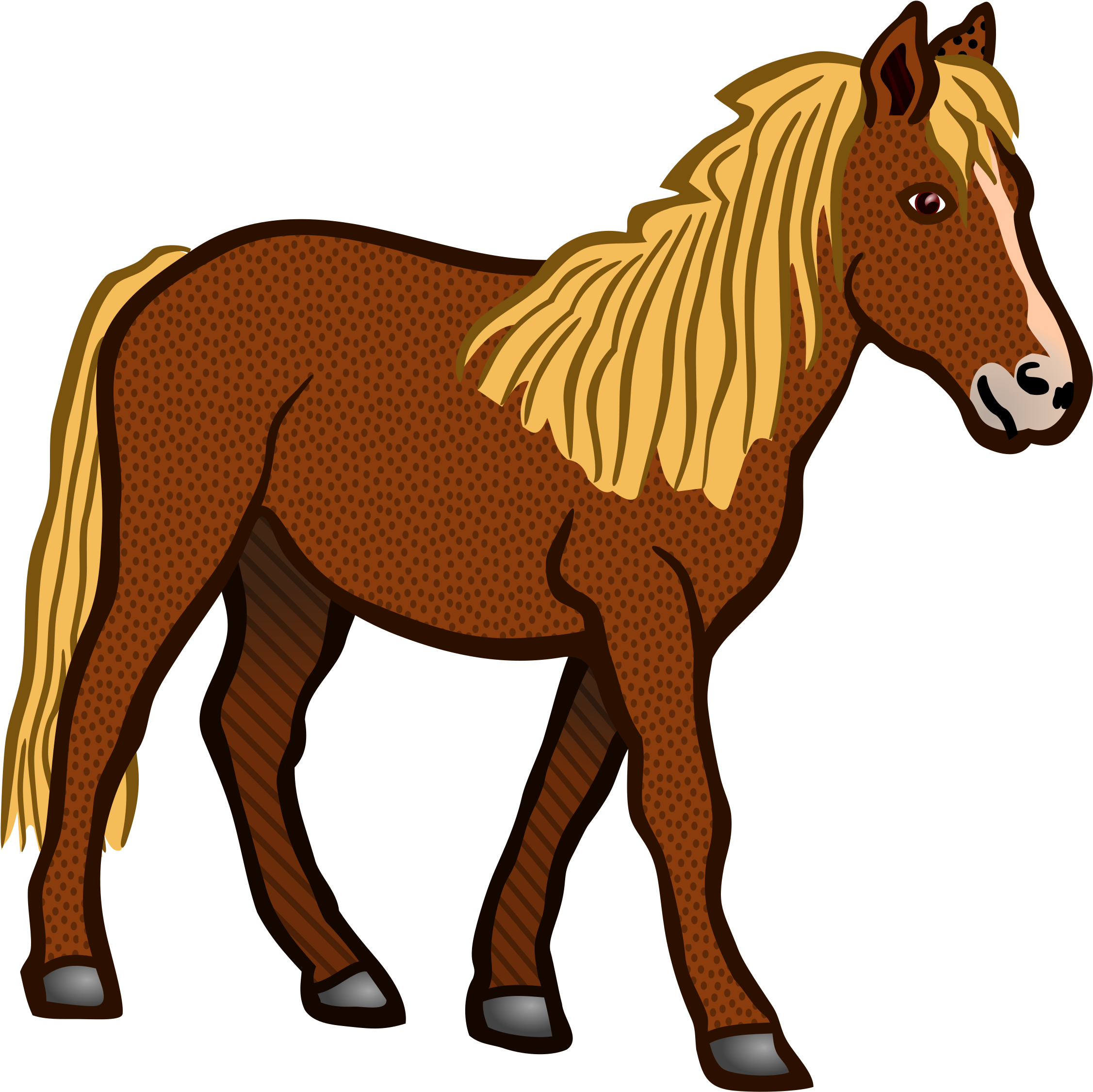 Horse Coloured Big Image Png - Clipart Horse (2402x2400), Png Download