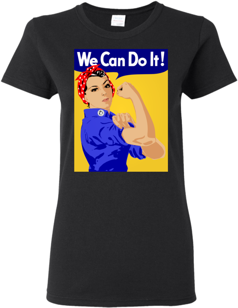 We Can Do It Women's T-shirt - Custom Retro We Can Do It Poster Sticker (1024x1024), Png Download