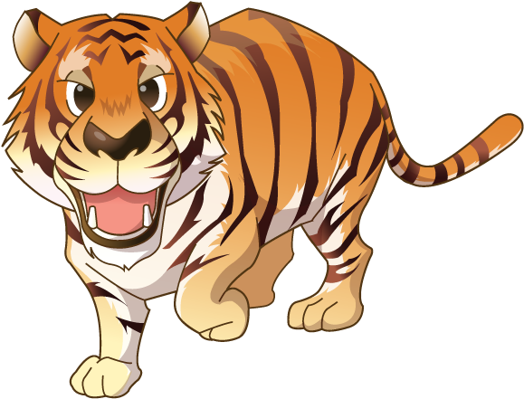 Tigre - Rainforest Animal Cartoon (600x600), Png Download