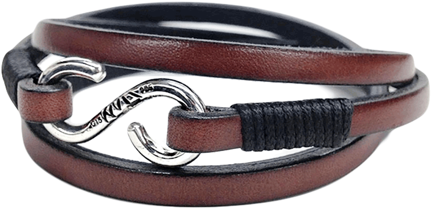 Kenton Michael Genuine Leather Strap And Sterling Triple - Kenton Michael Handcrafted Leather Triple Wrap Bracelet (870x1280), Png Download