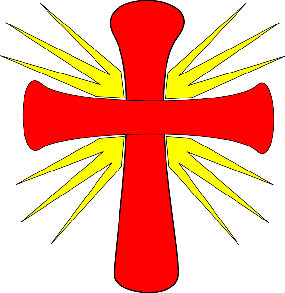 Reggae Cross Clip Art - Cross Cartoon (582x598), Png Download