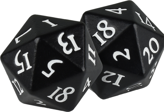 Ultra Pro D20 Dice Set Heavy Metal Black - Heavy Metal D20 White (681x465), Png Download