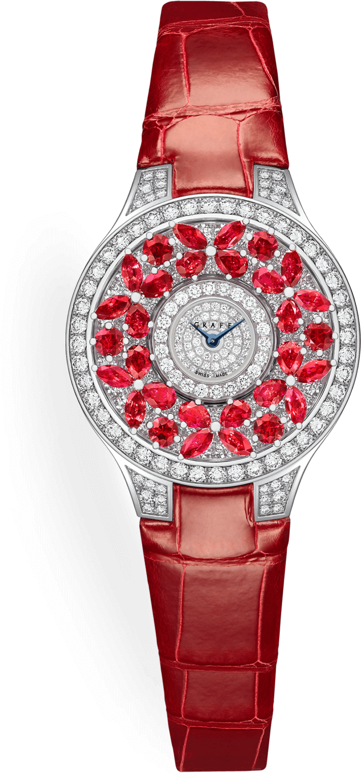 A Graff Ladies' Classic Butterfly Ruby On Diamond Watch - Graff Butterfly Watch (1400x2000), Png Download