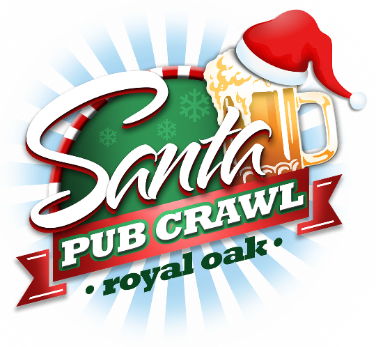 Santa Con Pub Crawl - Santacon Royal Oak 2018 (540x498), Png Download