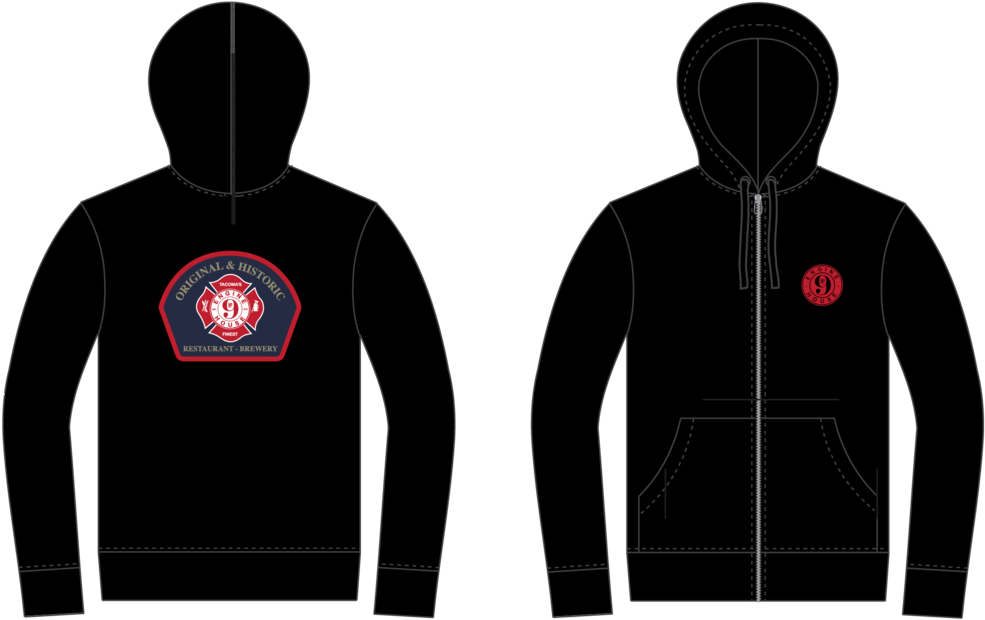 Fire Badge Zip Up Hoodie (1000x653), Png Download