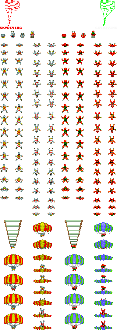 Return To Game - Skydiving Sprite (384x1079), Png Download