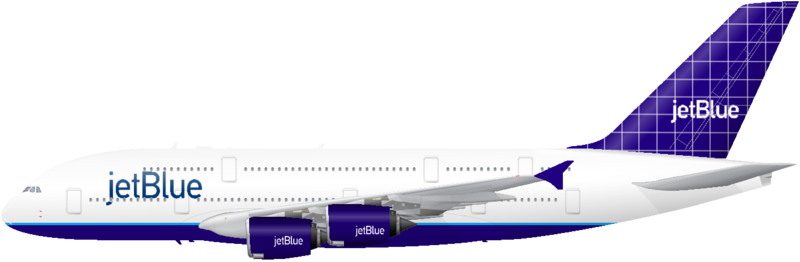 Report This Image - Jet Blue Airlines A380 (800x262), Png Download