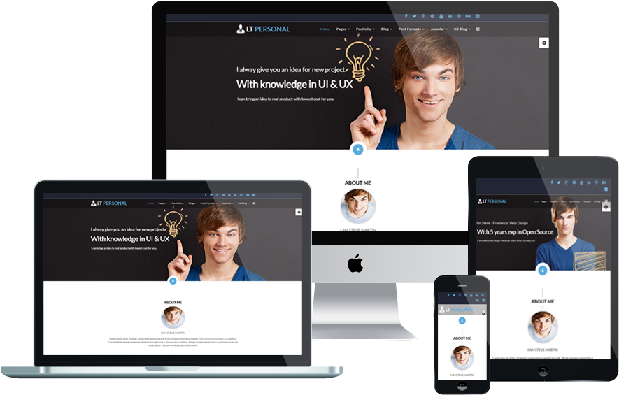 Top Best Joomla Personal Website Template Free Download - Template Web 2018 (1000x675), Png Download