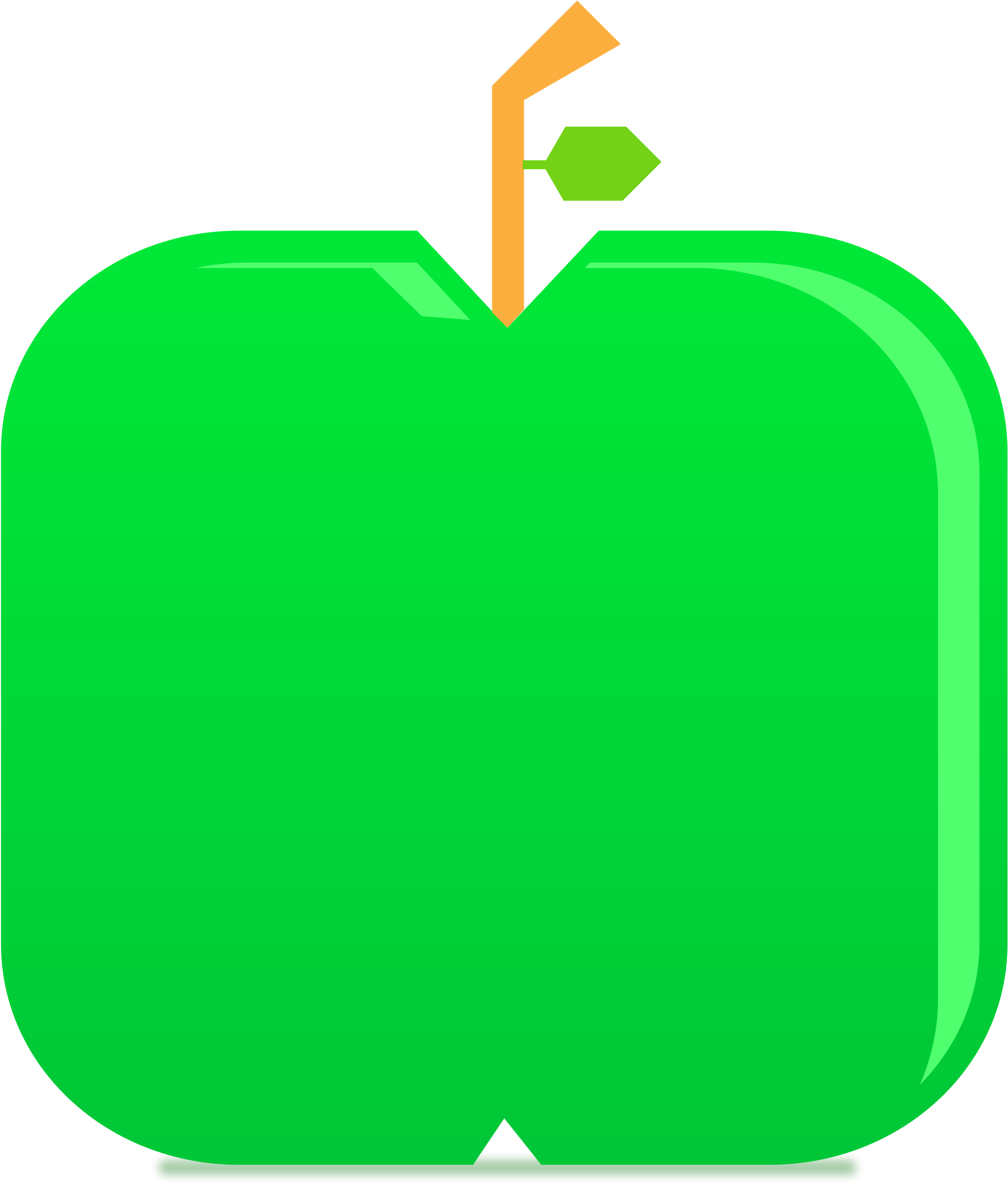 Flat Green Apple Vector Clipart Image - Lime Green Pumpkin Clip Art (2045x2400), Png Download