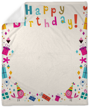 Happy Birthday Border Retro Card Plush Blanket • Pixers® - Happy Birthday Borders Clipart (400x400), Png Download