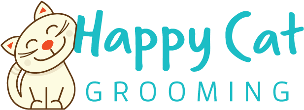 Happy Cat Grooming - Happy Cat Logo (638x256), Png Download