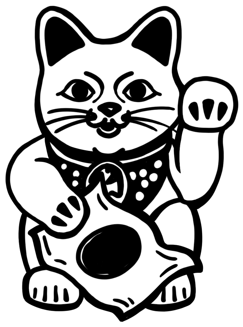 The Happy Cat Is A Japanese Lucky Charm Called Maneki-neko, - Twitter (825x1109), Png Download