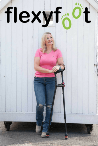 Flexyfoot Closed Cuff Anatomic Grip Crutch - Flexyfoot Adjustable Folding Walking Stick With Oval (500x500), Png Download