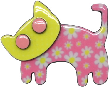 Happy Cat - Pink Floral - Cat (600x458), Png Download