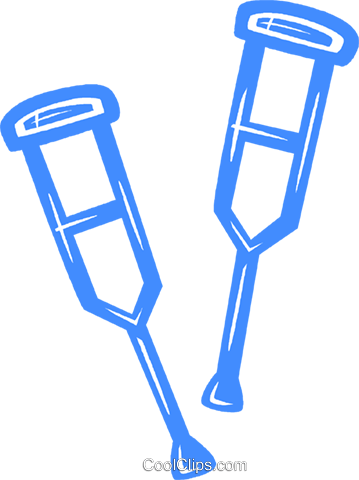 Crutches Royalty Free Vector Clip Art Illustration (359x480), Png Download