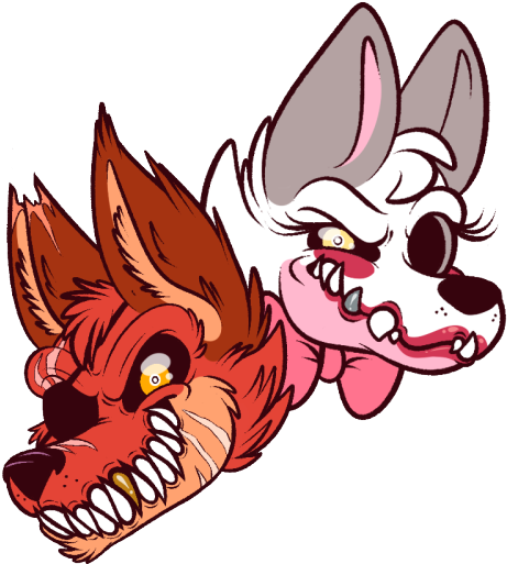 I've Wanted To Draw Foxy And Mangle For Some Time Now, - Draw Mangle And Foxy Scary Teeth (500x563), Png Download
