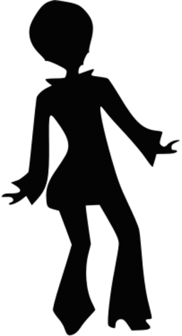 Disco Dancer Silhouette Png (256x473), Png Download