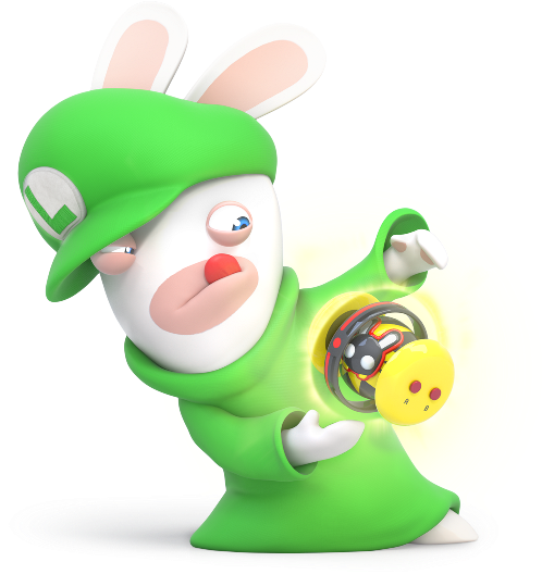 Rabbid Luigi - Rabbidskingdombattle - Mario Rabbids Kingdom Battle Rabbid Luigi (816x680), Png Download