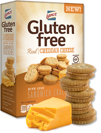 Lance Gluten Free Cheddar Cheese Cracker Sandwiches - Lance Gluten Free Cheddar Bite Sized Sandwich Snack (416x578), Png Download