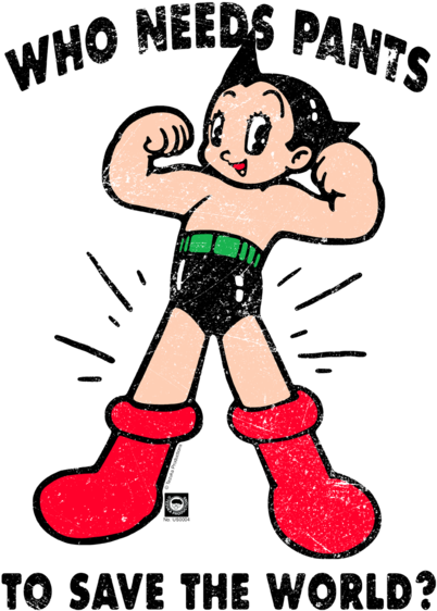 Astro Boy Who Needs Parts Men's Crewneck Sweatshirt - Astro Boy Who Needs Pants... To Save (422x600), Png Download