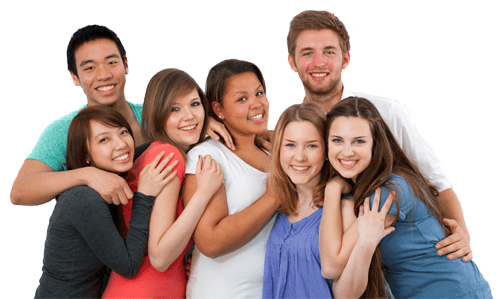 Diverse Group Of Teens - Group Of Diverse Teens (500x299), Png Download