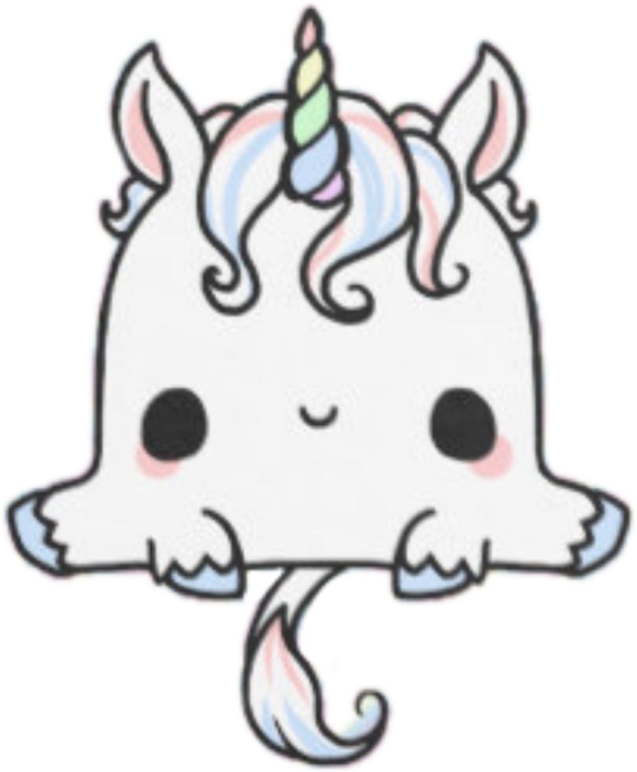 Unicorn Unicorns Kawaii Tumblr Stickers Ftestickers - Kawaii Unicorn (2214x2214), Png Download