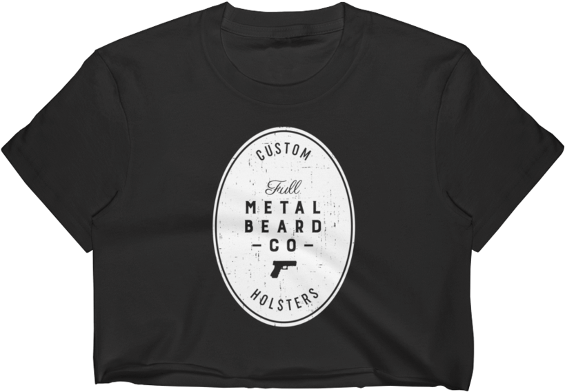 Full Metal Beard Distressed American Flag Women's Crop - T-shirt (900x900), Png Download