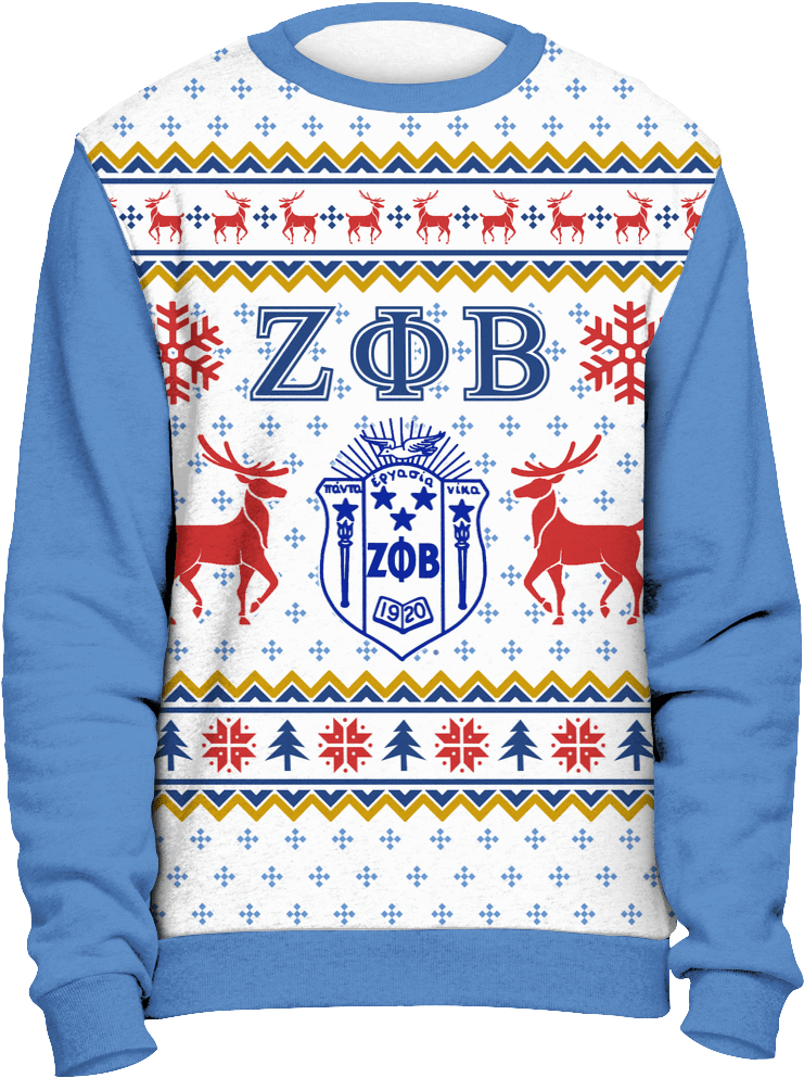 Zeta Phi Beta Ugly Christmas Sweater - Zeta Phi Beta (1024x1024), Png Download