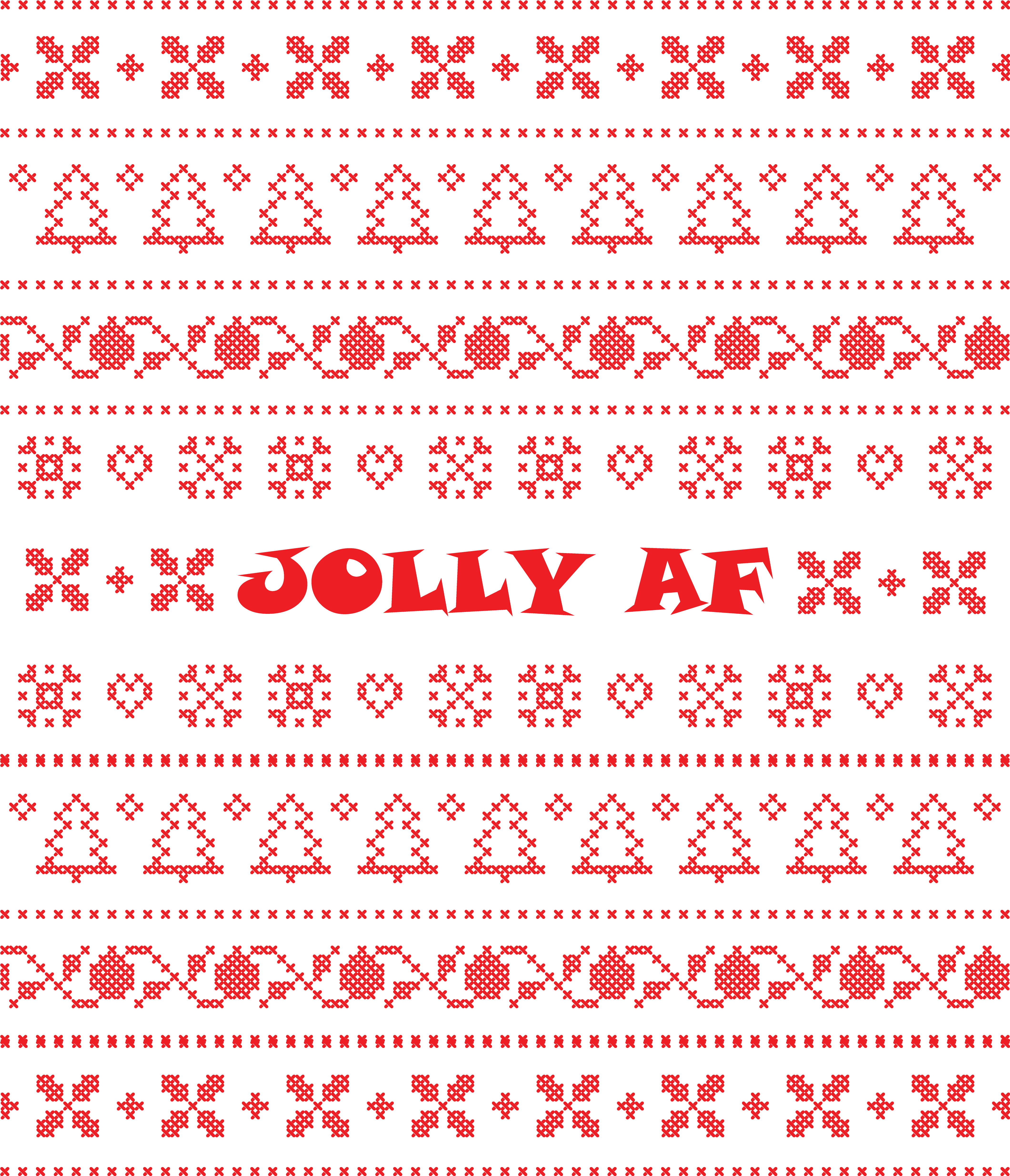 Jolly Af Funny Ugly Christmas - Orange (4500x5400), Png Download