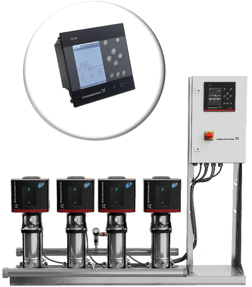 Control Panel And Vessel - Grundfos - 98389607 - Hydro Mpc-e 3crie3-4 16bar 3x400v (492x562), Png Download