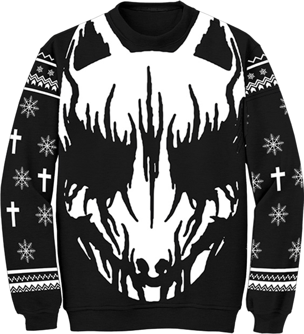 “white Fox” Ugly Holiday Sweater - Sweater (1200x1200), Png Download