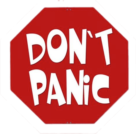 Don't Panic Red Sign - Dont Panic Sign (474x474), Png Download