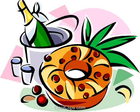 Bolo Rei, Portuguese Sweet Bread Royalty Free Vector - Bolo Rei Clipart (480x385), Png Download