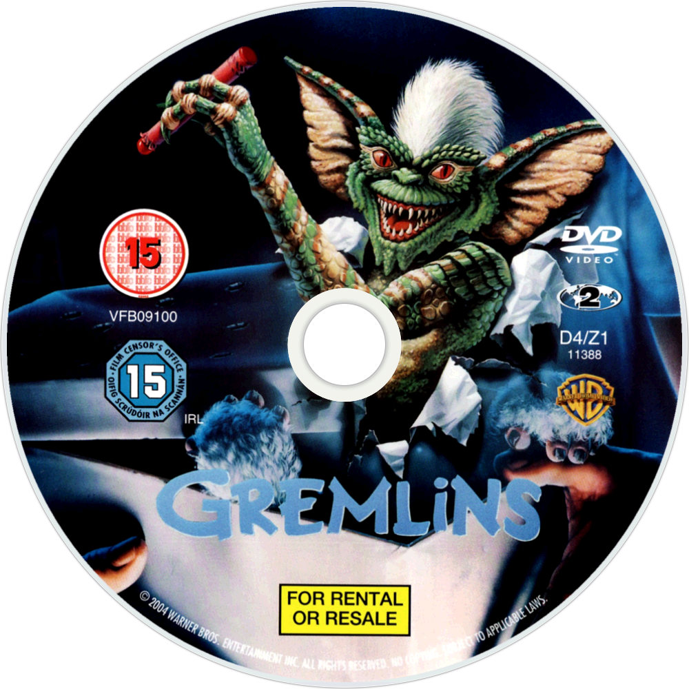 Gremlins Dvd Disc Image - Gremlins Movie Poster (1000x1000), Png Download