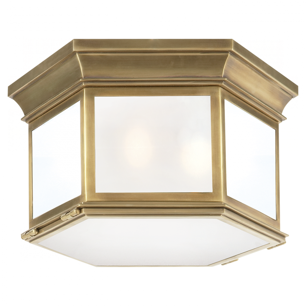Club Large Hexagonal Flush Mount In Antique-burn - Visual Comfort Chc4126ab-cg E.f. Chapman Club 3 Light (1000x1000), Png Download