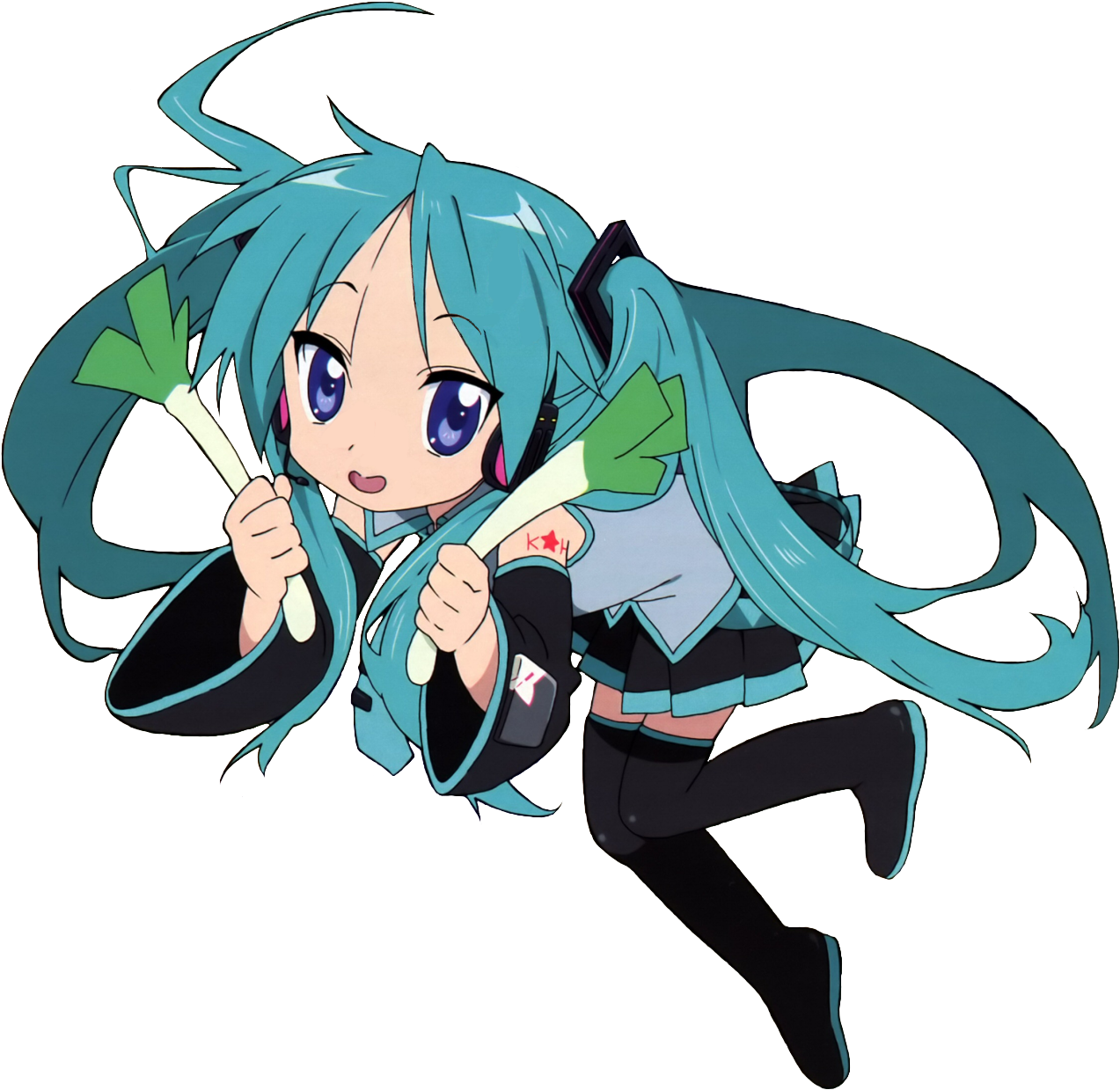Kagamiku - Lucky Star Kagami Miku (1306x1294), Png Download