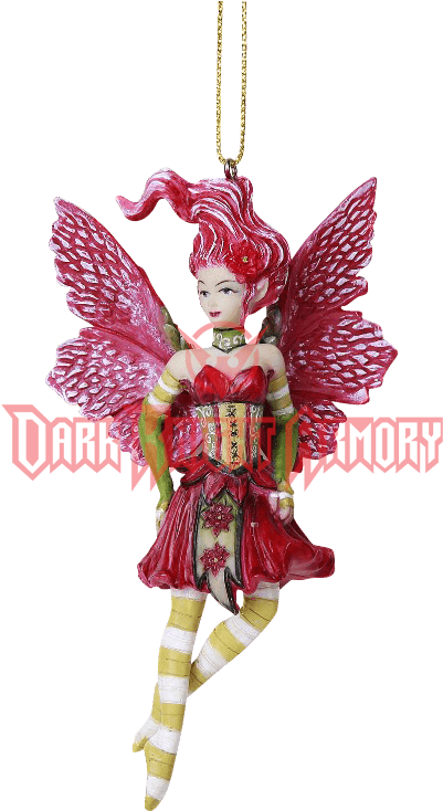 Poinsettia Fairy Hanging Ornament - Redhead Poinsettia Fairy Ornament (734x734), Png Download
