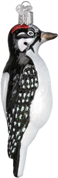 Hanging Hairy Woodpecker Ornament - Downy Woodpecker (387x387), Png Download