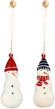 Snowman Hanging Ornament - Maileg Metal Snowman - Ornament - Set Of 2 (460x383), Png Download