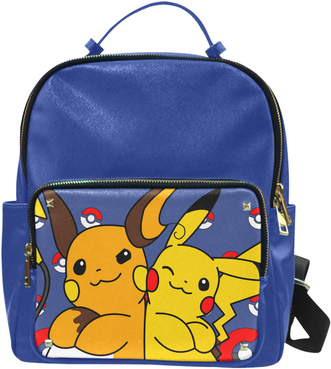 Pokemon Pikachu Print Leather School Backpack - Michonne The Walking Dead Leisure Backpack Bag School (1000x1000), Png Download