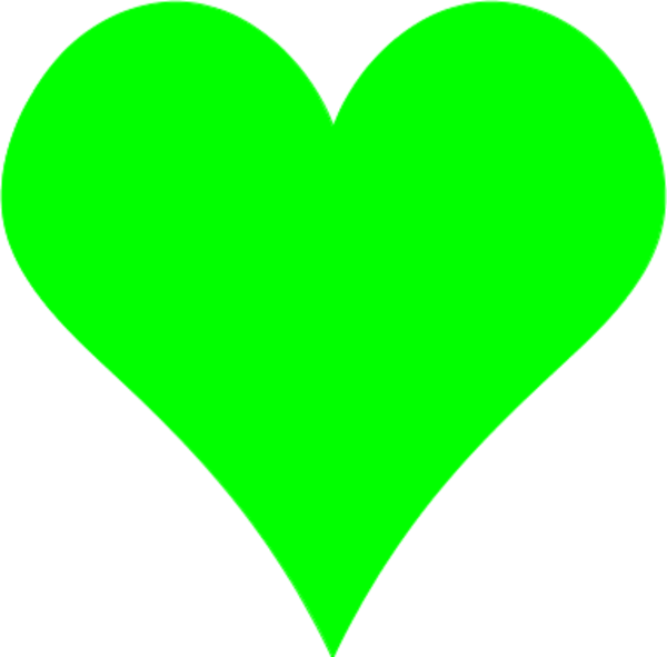 Heart-shaped Clipart Plain - Heart Shape Color Green (600x591), Png Download
