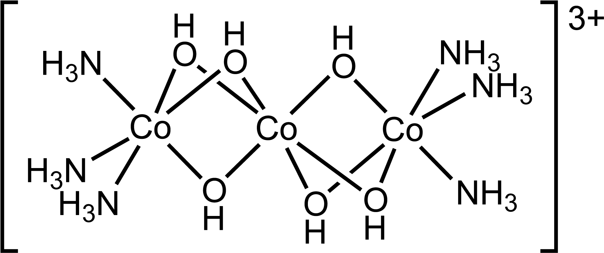 Werner's Supposed Second Hexol Cation 2d Plain - Hexol (2150x989), Png Download