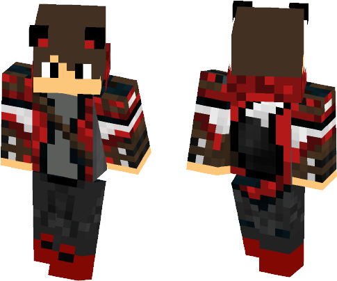 Red Wolf Boy - Red Wolf Skin Minecraft (584x497), Png Download