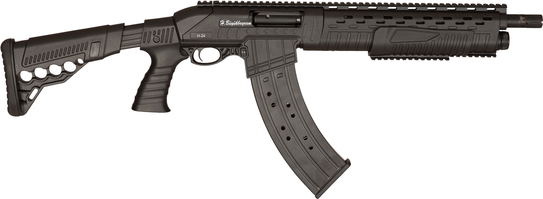 Sa Ka H 24 Vertical Magazine Pump Action Shotgun - Şarjörlü Pompalı Tüfekler (3000x816), Png Download