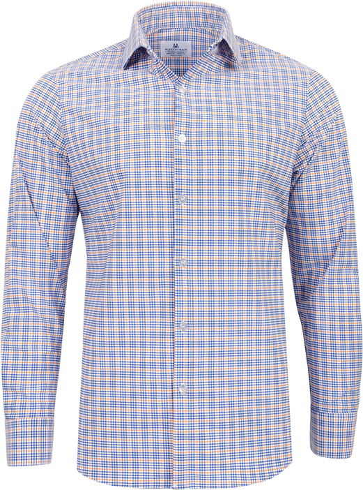 Mizzen Main Charleston Orange/cobalt Crosshatch Button - Men's Mizzen+ Main | Leeward | Charleston | Cobalt (580x800), Png Download