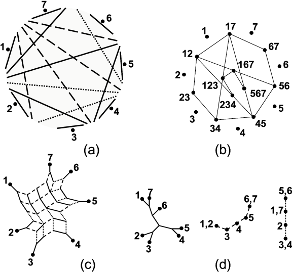 3 Colored System Of 18 Chords Of A Circle That Separate - Circle (590x550), Png Download