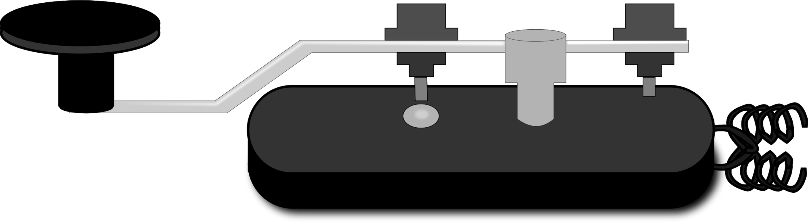 Morse Code Telegraph Key Electrical Telegraph Telegraphy - Morse Code Clipart (2723x750), Png Download